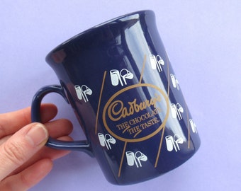 Vintage Cadbury's Dairy Milk Mug, Cadbury's chocolate, THE chocolate, THE taste, purple, ceramic, 80s, retro, nostalgic, food gift idea