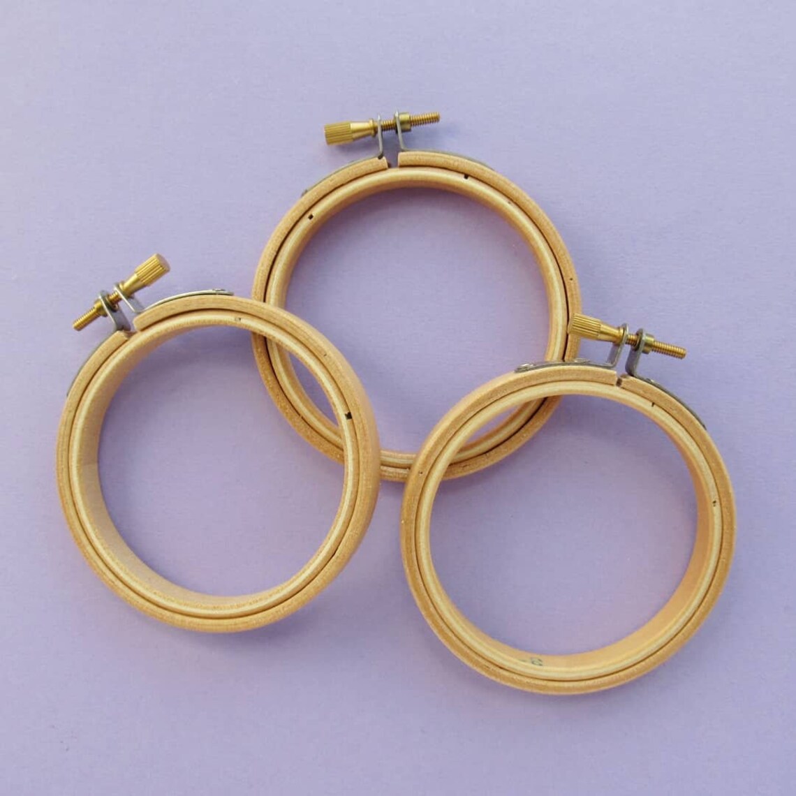 3 Inch Wooden Embroidery Hoops Set of 3 6 or 12 Mini Hoops Etsy