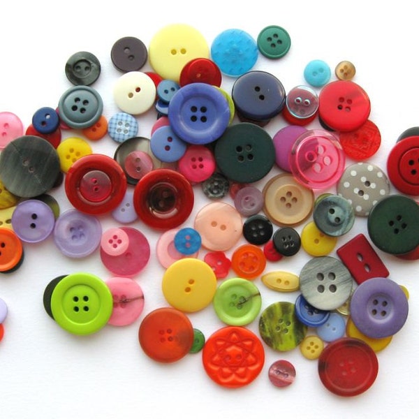 100 Colourful Buttons - A - Destash