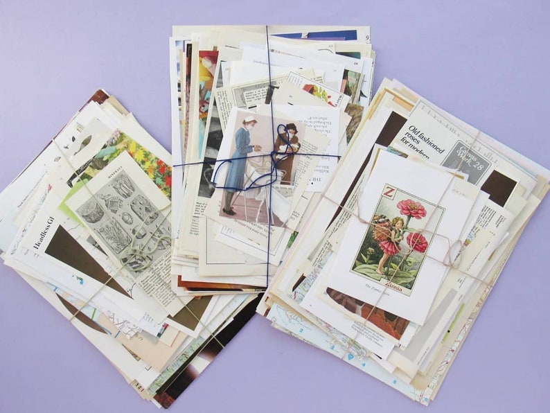 Bumper Vintage Paper Pack: Lucky Dip Mystery Bundle, lots of pages and clippings from vintage books & magazines image 3