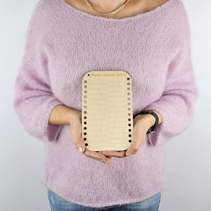 Kleurenkaart houten garen – Milieuvriendelijke organizer voor breien en haken, handgemaakte monsterhouder natuurlijk garen