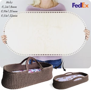 Grandi fondi per culla in legno per uncinetto. Base in legno per cesto per culla. Fondi per cesto di Mosè. Varie misure. Qualità TOP.