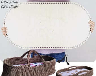 Bases de cuna de madera grandes para tejer a crochet. Base de madera para cesta de cuna. Bases para moisés. Varios tamaños. Calidad superior.