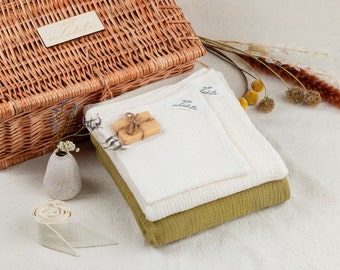 Baptism Set - Organic cotton, naturally dyed Olive color