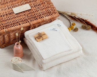 Baptism Set - Organic cotton, natural beige color
