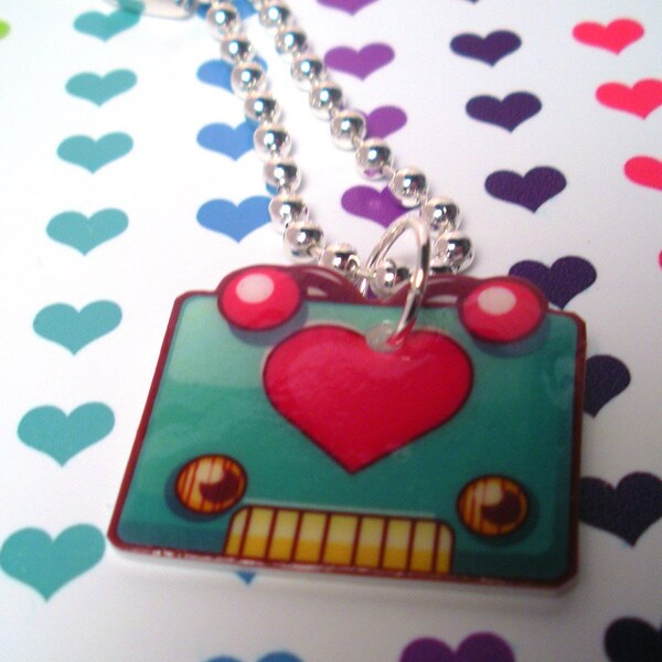 SALE Bitty Love Bot Necklace 16 inches