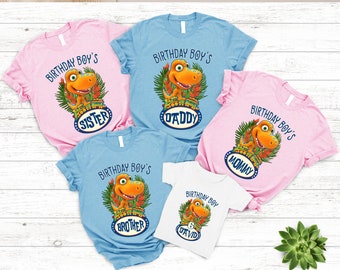 Dinosaur Train Birthday Personalized Name and Age Custom Dinosaur Train Family Birthday T-Shirt