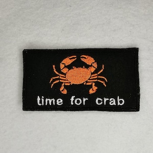 Time For Crab - Embroidered Sew-On/DIY Patch
