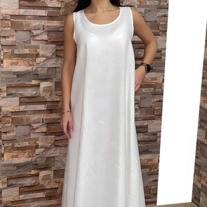Linen Sleeveless Maxi Dress / Aline Maxi Dress for Women / Extravagant Avant Garde Long Elegant Dress with Pockets/Summer Dress/Long Dress