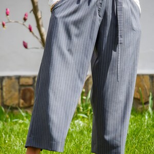 Wide Leg Pants Women / High Waist Wool Pants / High Waist Pants Women / Oversize Pants / Palazzo Pants with Pockets and Belt