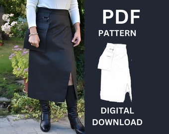 Maxi Skirt Pattern / Skirt Sewing Tutorial / PDF Sewing Pattern