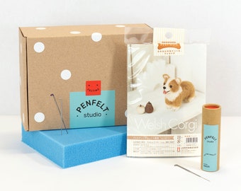 Corgi Dog Felting Kit // japanese felting kit by hamanaka *japanese instructions*