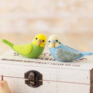 Budgie Parakeet Needle Felting Kit // japanese felting kit by hamanaka japanese instructions image 1