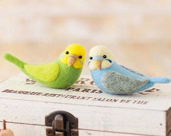 Budgie Parakeet Needle Felting Kit // japanese felting kit by hamanaka *japanese instructions*