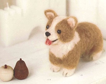 DIY Handmade Felt Wool Corgi --- Japanese Kit Package - Etsy