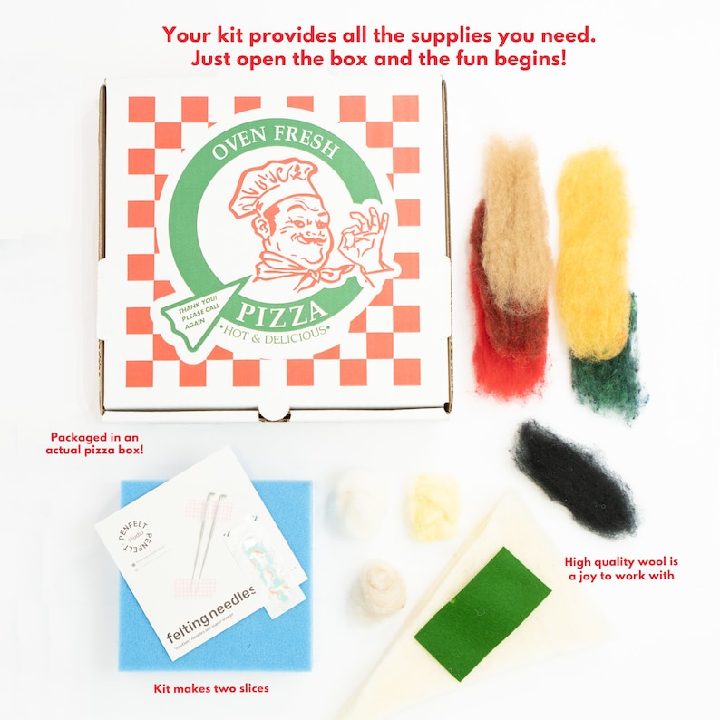 Pizza Felting Kit // DIY Fake Food Craft | Etsy