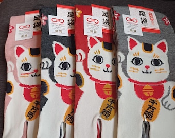 Calcetines Maneki Neko Tabi: calcetines japoneses de dos dedos (talla 34-39 IT)
