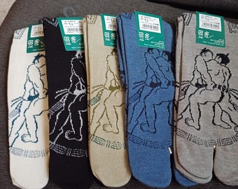 Calcetines Sumo Tabi: Calcetines japoneses de dos dedos, talla unisex 39-45