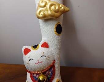 Long Paw Maneki Neko: Figura del gato de la suerte japonés