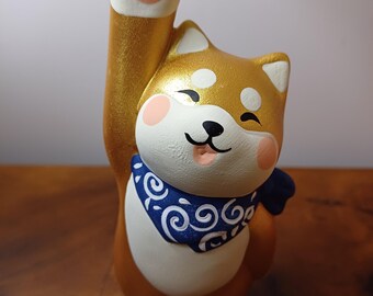 Adorno de perro Shiba Inu, accesorio de regalo Kawaii, figura de Shiba Inu japonesa de pata larga, estatua