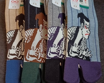 Calcetines Tabi de Actor Kabuki: Calcetines japoneses de dos dedos (tallas 39-45)