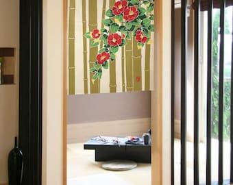 Cortina japonesa Noren de bambú Camelia: fabricada en Japón