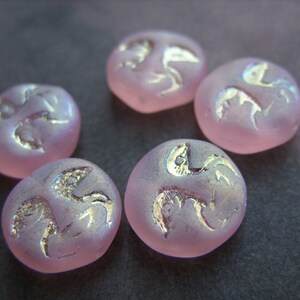 Pink Face Czech Beads B-6635 image 2