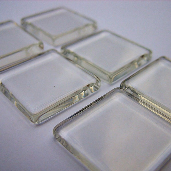 1 Inch Square Glass Tiles-Set of 6 Pieces-Pendants/Magnets