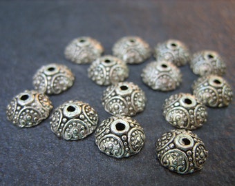 Pewter Beadcaps - Set of 14- 10MM