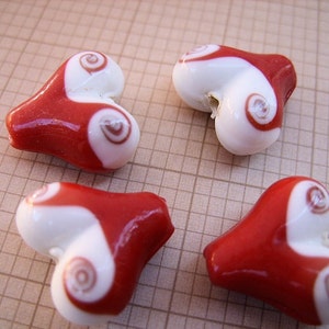 Lampwork Beads Hearts with Swirls image 4