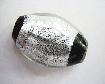 Black and White Foil Focal Bead - Quantity 1