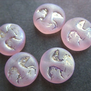 Pink Face Czech Beads B-6635 image 3