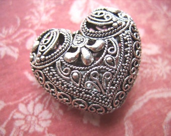 Large Filigree Heart Focal Bead/Pendant - B-6381