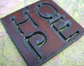 Steel HOPE Pendant - Focal Bead