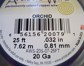 Orchid Purple Colored 20 Gauge Artistic Wire - One 25 Feet Spool