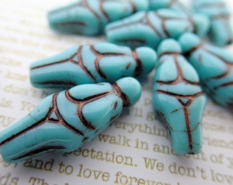 Goddess Beads - Quantity 8 - Bright Blue Turquoise