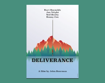 Plakat Deliverance, Cyfrowy plakat filmowy, Alternatywny plakat filmowy Deliverance, Wydrukowana sztuka filmowa