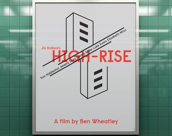 Plakat High-Rise, wydruk cyfrowy, plakat filmu Ben Wheatley, plakat Toma Hiddlestona, JG Ballard, alternatywny plakat filmowy