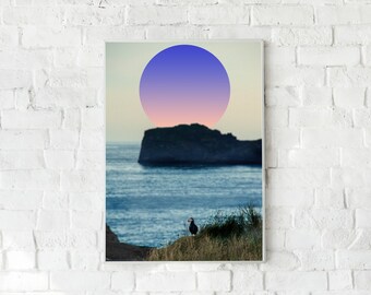 Islandia Puffin Plakat, A3, A4, A2, Plakat, Stylizowana Sztuka Współczesna, Fotograficzna Sztuka Ścienna, Islandia, Plakat Podróżniczy, Wydruk w Limitowanej Edycji