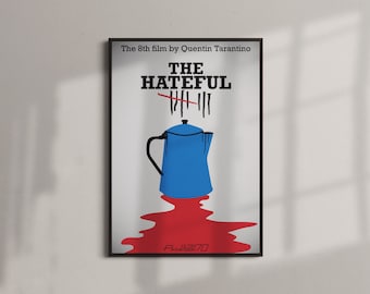Hateful Eight Print, wydruk cyfrowy, plakat Quentina Tarantino, minimalistyczny plakat filmowy, alternatywny plakat filmowy, plakat fanowski, Tarantino