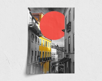 Sintra, wydruk cyfrowy, Sintra Portugalia plakat, wydruk Sintra, Portugalia cyfrowa, drukowana sztuka ścienna