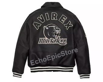 Chaqueta bomber americana Avirex Aces A2 para hombre, de cuero genuino.