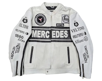 Mercedes Benz F1 Racing Leather Jacket, Automotive Fashion - Etsy