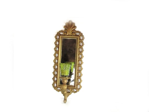 Homco Home Interiors Mirror Candle Sconce Vintage Old Home Decor