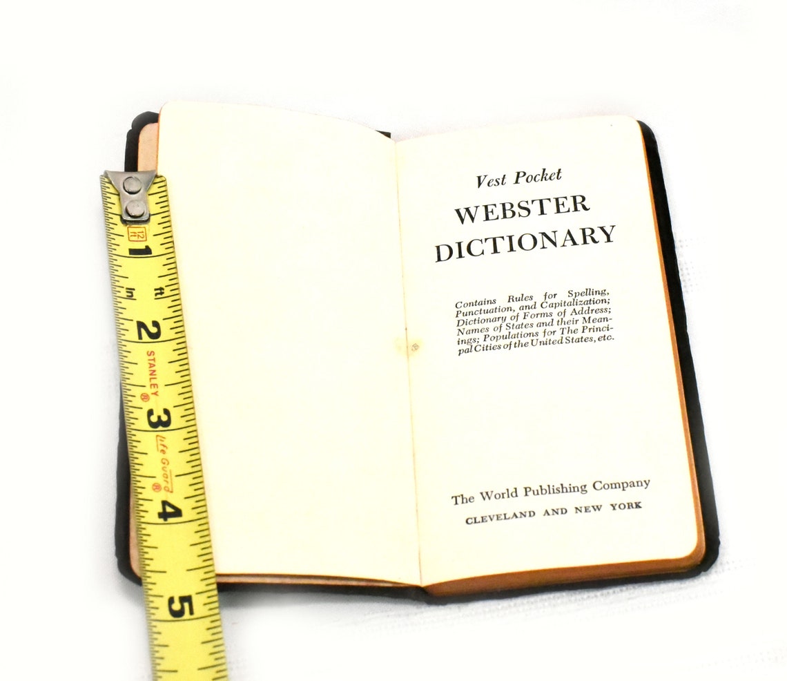 Vest Pocket ster Dictionary Self Pronouncing Vintage Old Etsy