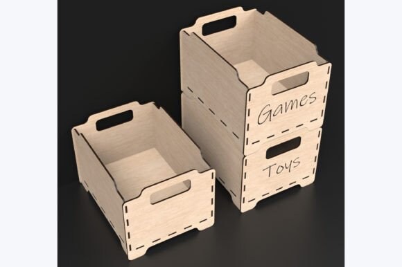 Laser Cut Stackable Storage Box Svg File DIY Storage Box, Personalised ...