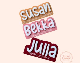 Personalised Magnetic Name Badge – Custom Acrylic Work Badge for Nurses, Teachers & Healthcare Staff