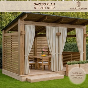 Garden Pergola Gazebo Building Plans - DIY Garden Pergola Plans | Step by Step PDF Guide