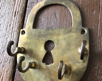 midcentury brass key hanger