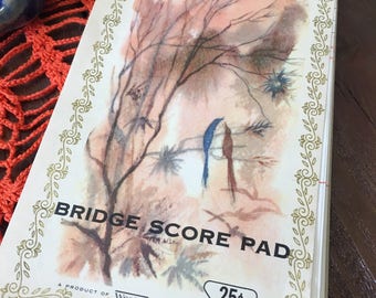 Vintage Bridge Score Book Blank Game Dinner Party Book